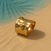 Drip Lock Gold Statement Bangle